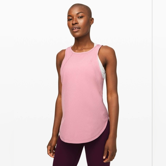 Lululemon Close the Distance Mesh Tank In Pink Taupe Size 6 - Picture 1 of 8